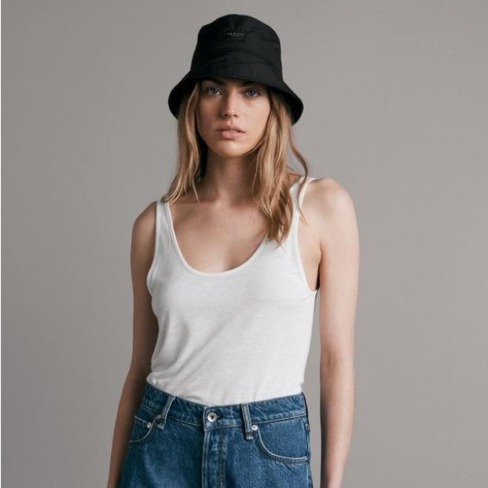 rag & bone Michal White Linen Tank Top